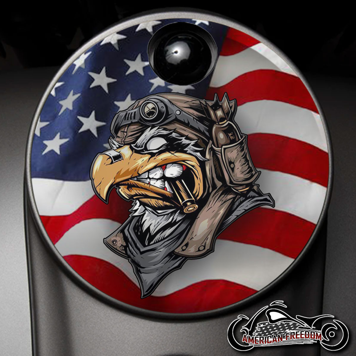 Custom Fuel Door - Cigar Eagle American Flag
